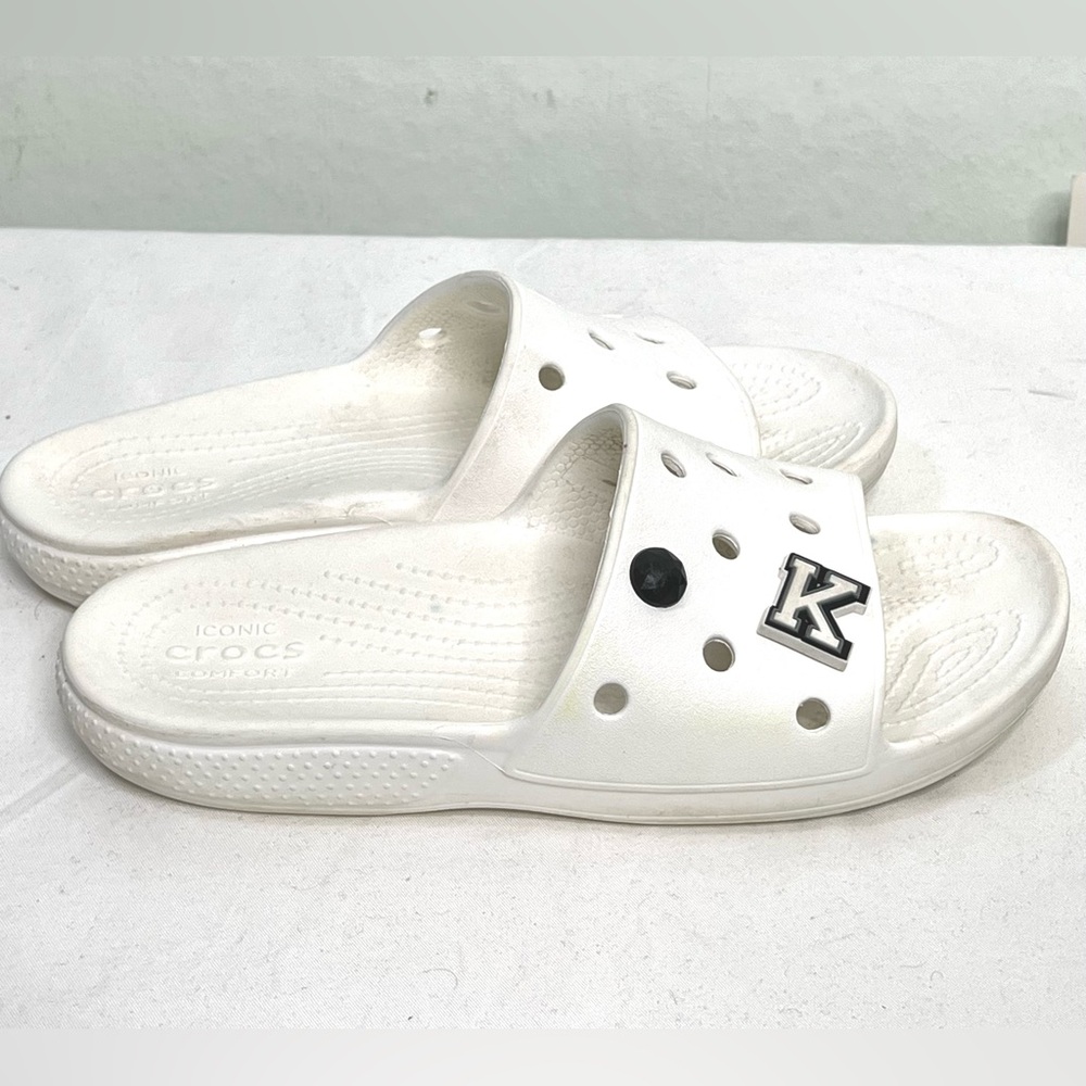Crocs Womens White Slide Sandals Sz.6